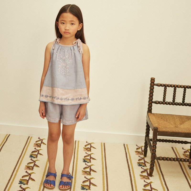 Apolina - Emeline top and shorts set - Blue Lilac | Scout & Co