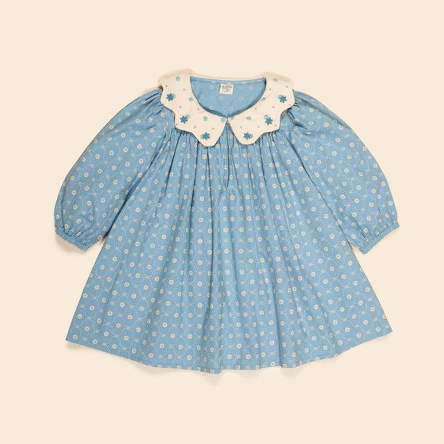 Apolina - Esther dress - Quilt calico blue pebble | Scout & Co