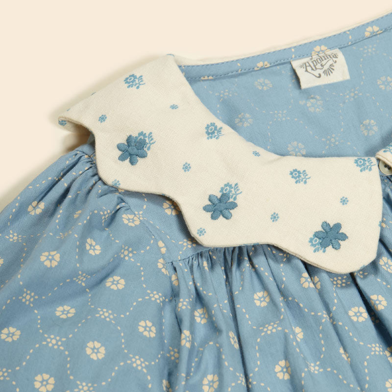 Apolina - Esther dress - Quilt calico blue pebble | Scout & Co