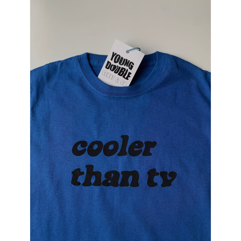 Young Double x Scout & Co exclusive - Cooler Than TV T-shirt - Dark Blue | Scout & Co