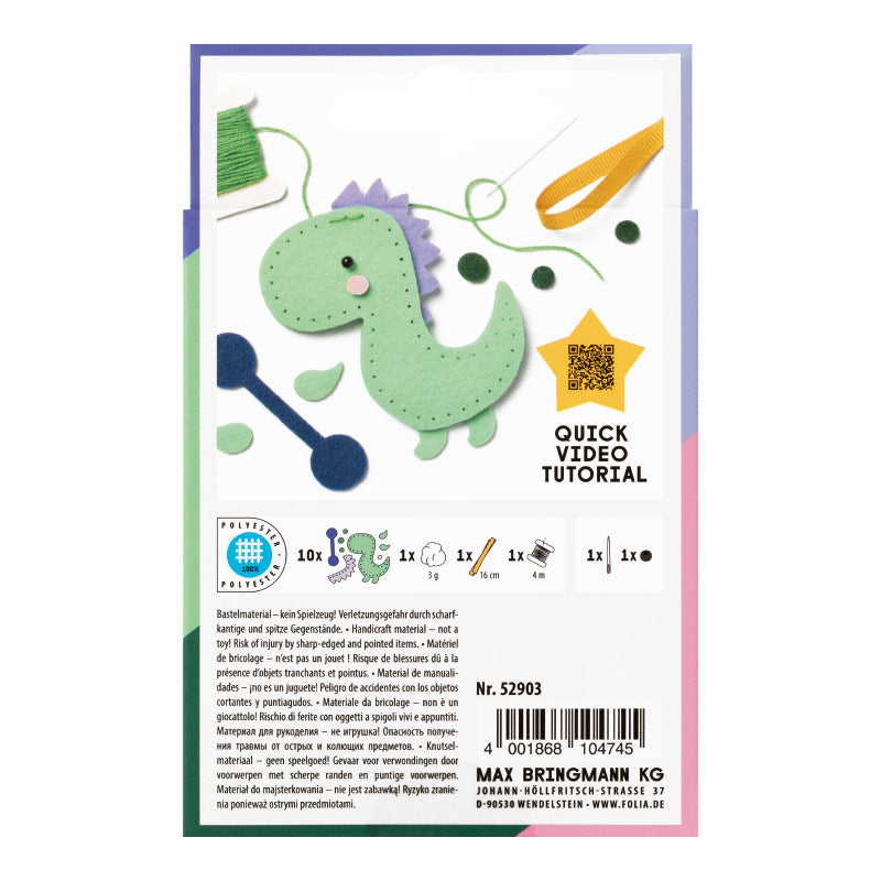 Folia - Mini felt sewing DIY kit - Dinosaur | Scout & Co