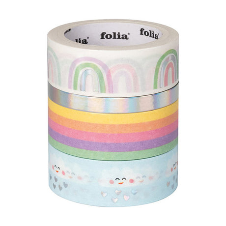Folia - Washi tapes set of 4 - Hot foil rainbow clouds | Scout & Co