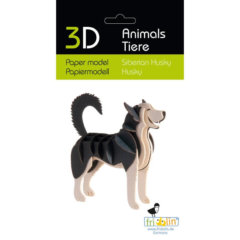 Fridolin - 3D cardboard animal puzzle - Husky Dog | Scout & Co