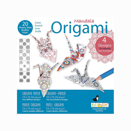 Fridolin - Mandala colouring origami set - Cranes | Scout & Co
