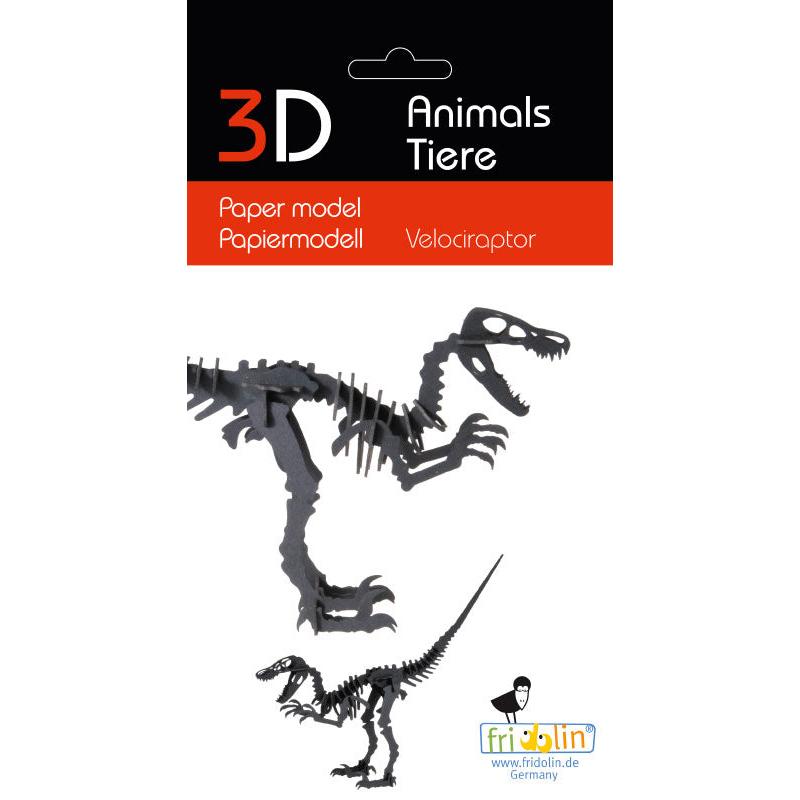 Fridolin - 3D cardboard animal puzzle - Velociraptor | Scout & Co