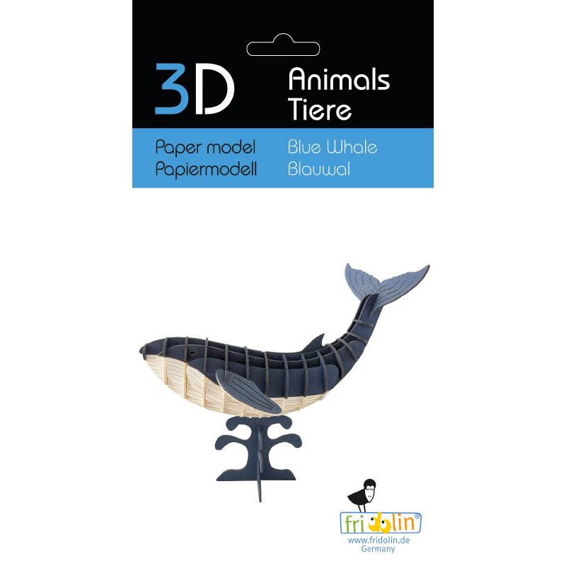 Fridolin - 3D cardboard animal puzzle - Blue Whale | Scout & Co