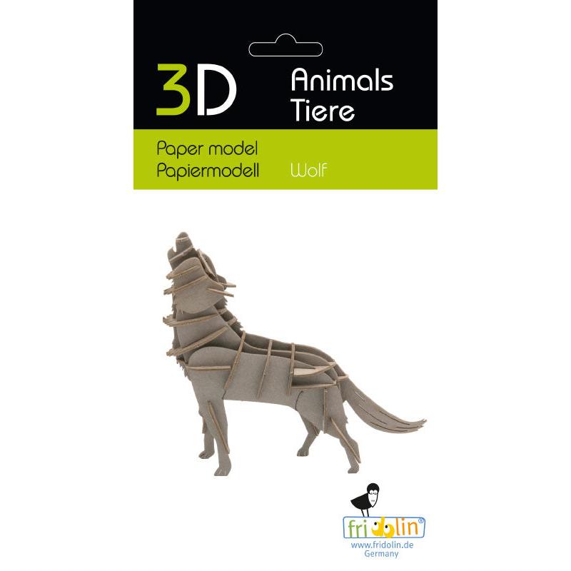 Fridolin - 3D cardboard animal puzzle - Wolf | Scout & Co