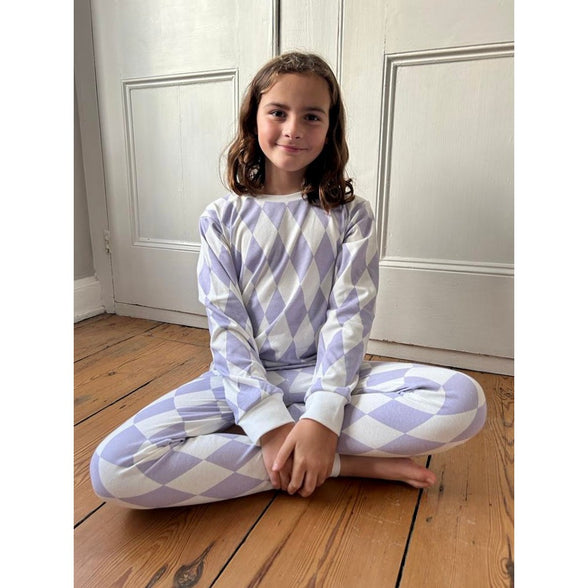 Sleepy Doe x Scout & Co exclusive - Harlequin Thistle kids classic pyjamas | Scout & Co