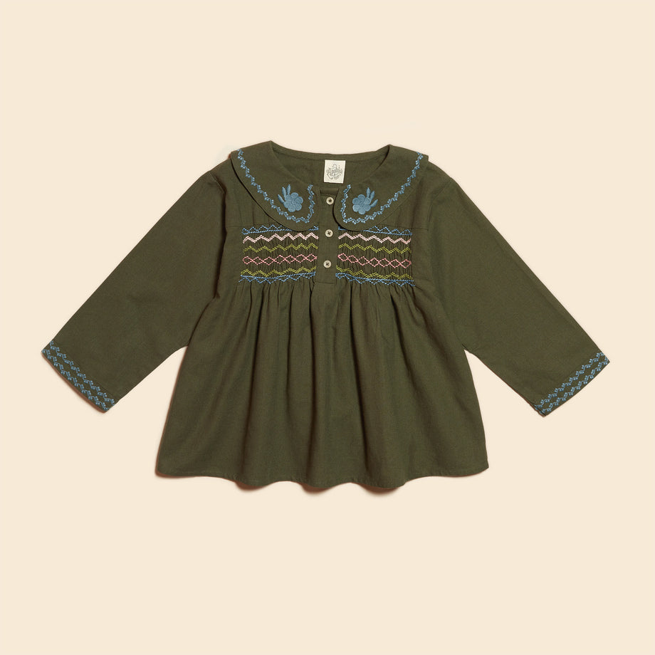 Apolina - Gretchen Blouse - Forest - AW23 - UK Stockist | Scout & Co