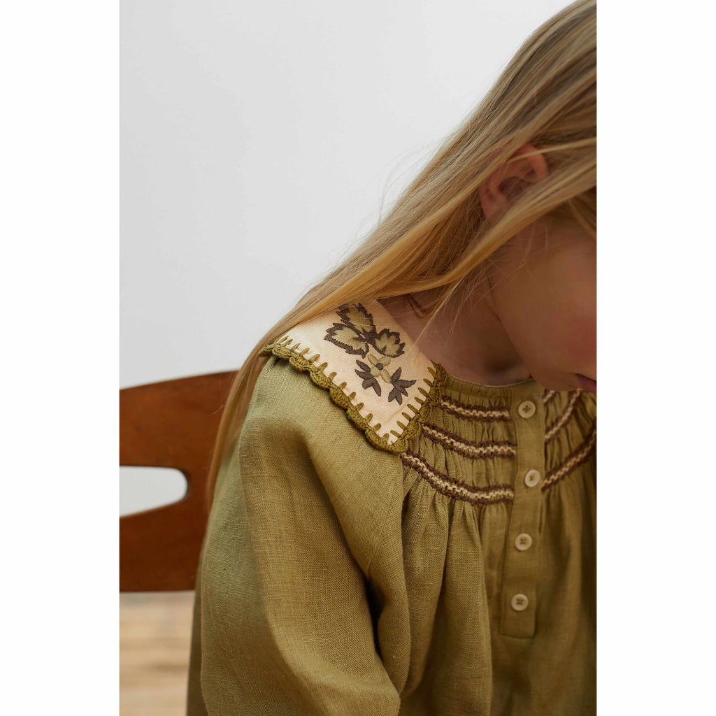 Apolina - Hazel smock blouse - Lichen | Scout & Co