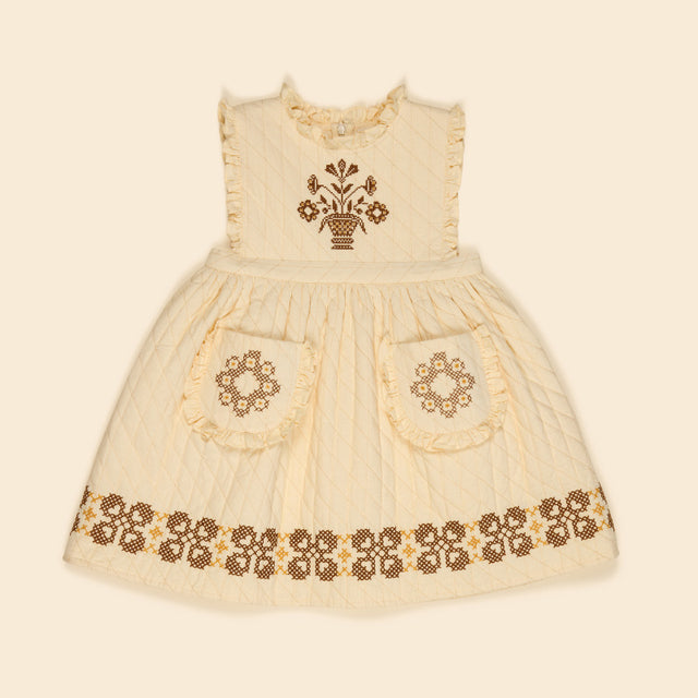 Apolina - Ida quilted dress - Cream | Scout & Co