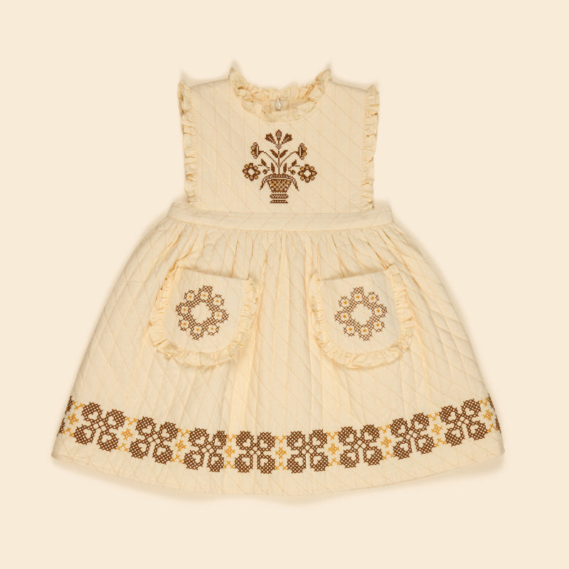 Apolina - Ida quilted dress - Cream | Scout & Co