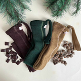 Silly Silas - Teddy warmy cotton tights with braces - Chocolate Brown | Scout & Co
