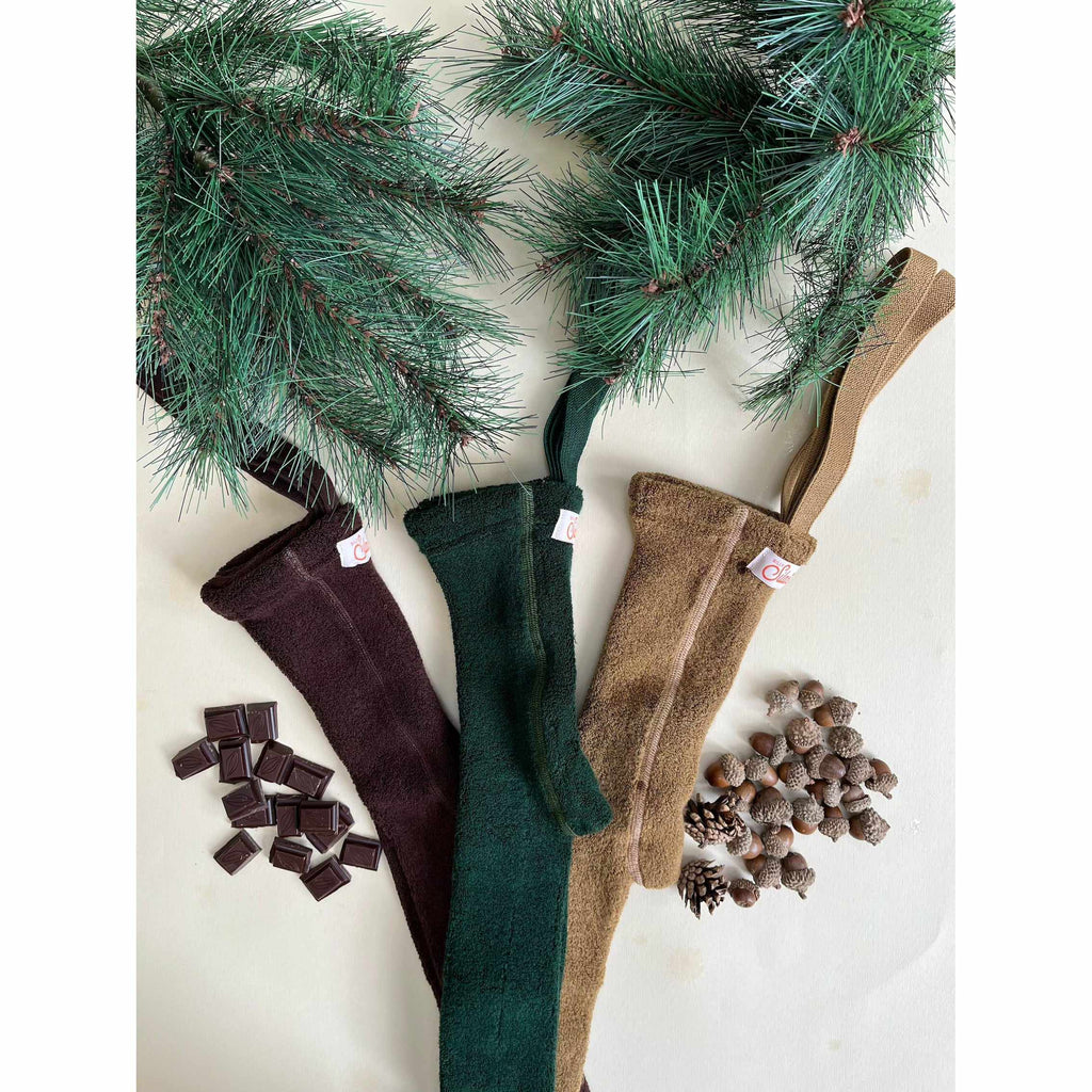 Silly Silas - Teddy warmy cotton tights with braces - Dark Forest Green | Scout & Co