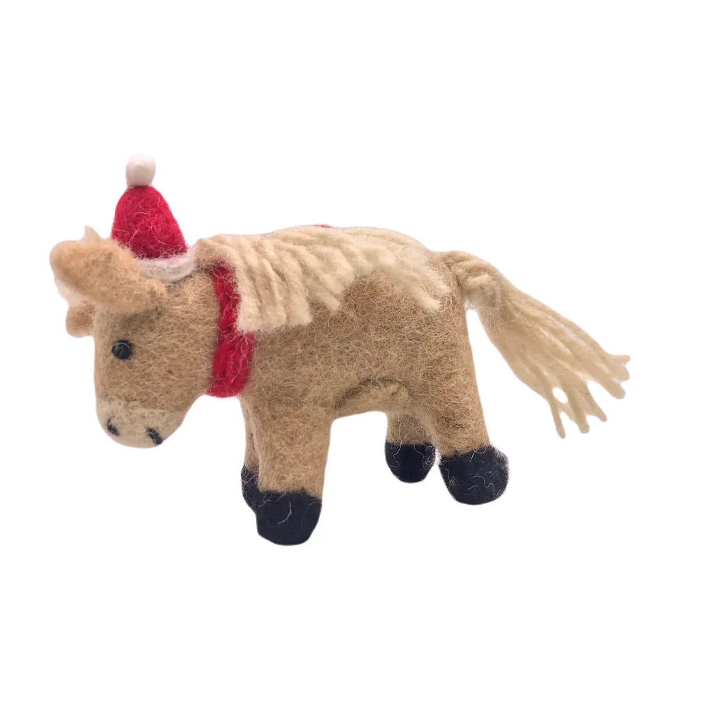 Amica - Shetland pony with hat & scarf - felt decoration | Scout & Co