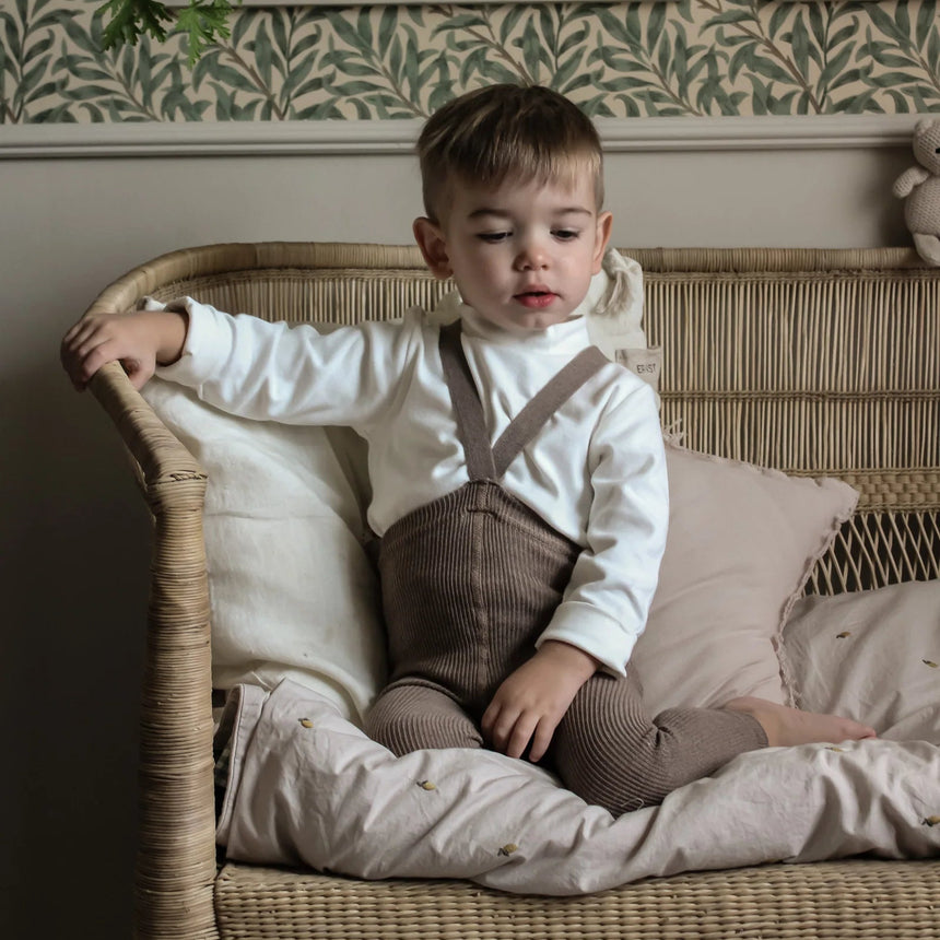 Silly Silas - Footless cotton tights with braces - Cocoa Blend | Scout & Co