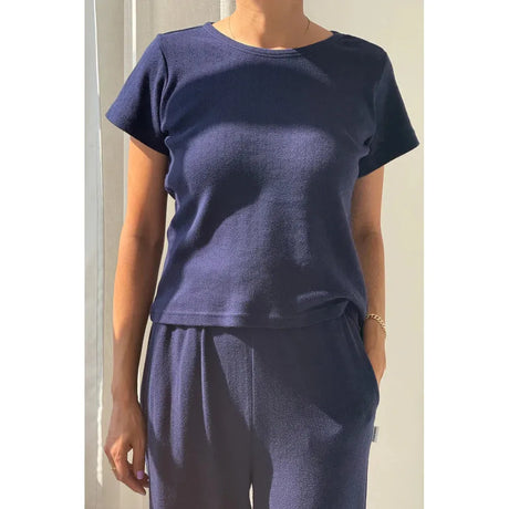 Le Bon Shoppe - Pointelle Babe tee - Navy | Scout & Co