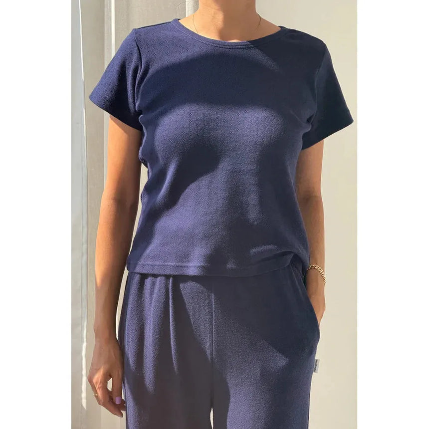Le Bon Shoppe - Pointelle Babe tee - Navy | Scout & Co