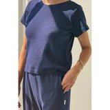 Le Bon Shoppe - Pointelle Babe tee - Navy | Scout & Co