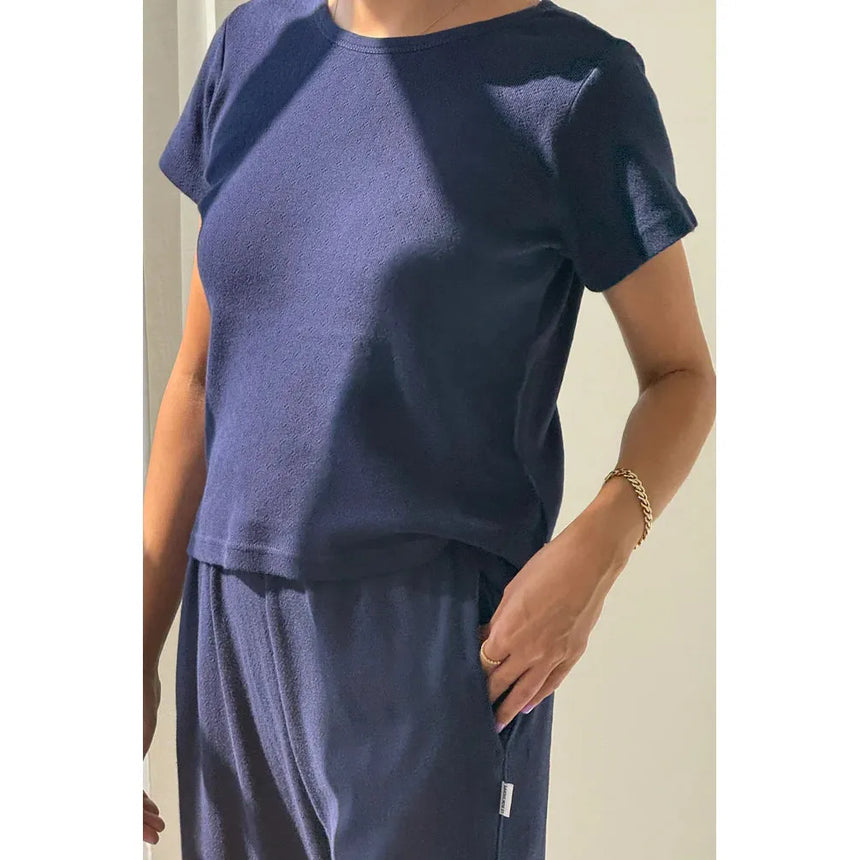 Le Bon Shoppe - Pointelle Babe tee - Navy | Scout & Co