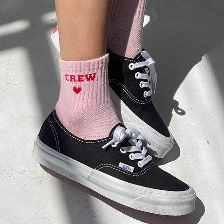 Le Bon Shoppe - Embroidered crew socks - Strawberry Milk | Scout & Co