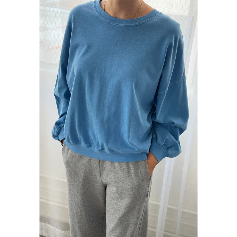 Cali Jersey Sweatshirt in Yacht Blue Cali Jersey Sweatshirt in Yacht Blue