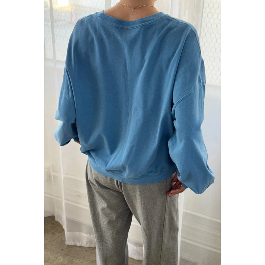 Cali Jersey Sweatshirt in Yacht Blue Cali Jersey Sweatshirt in Yacht Blue