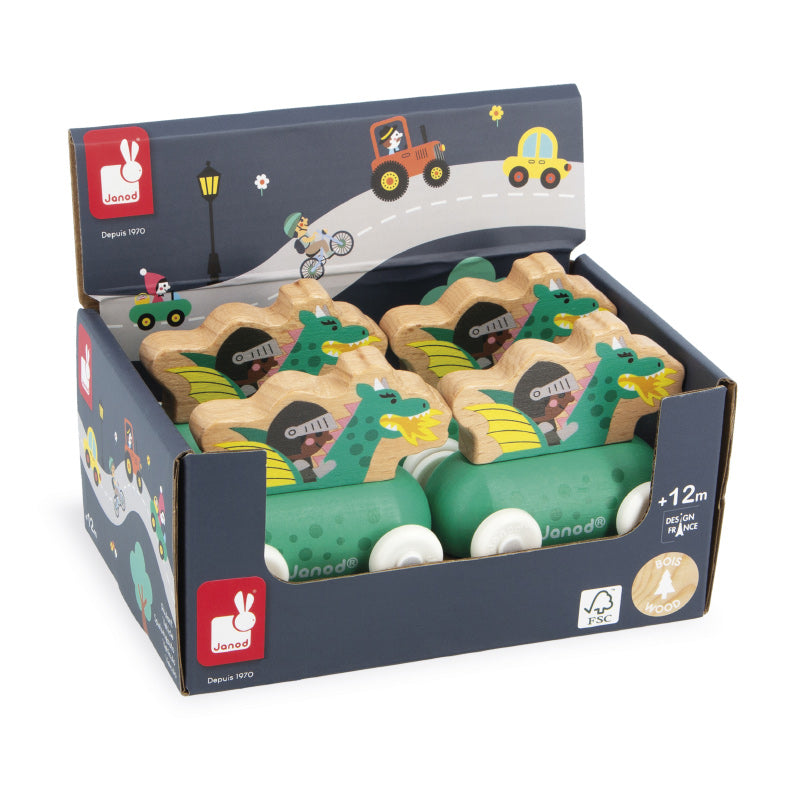 Janod - Cross Roads - Enchanted Kingdom - Dragon car wooden toy | Scout & Co