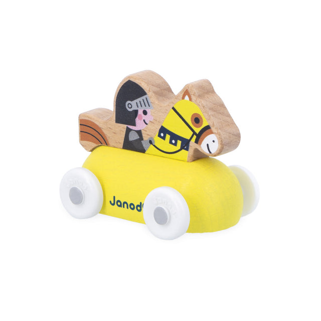 Janod - Cross Roads - Enchanted Kingdom - Knight car wooden toy | Scout & Co