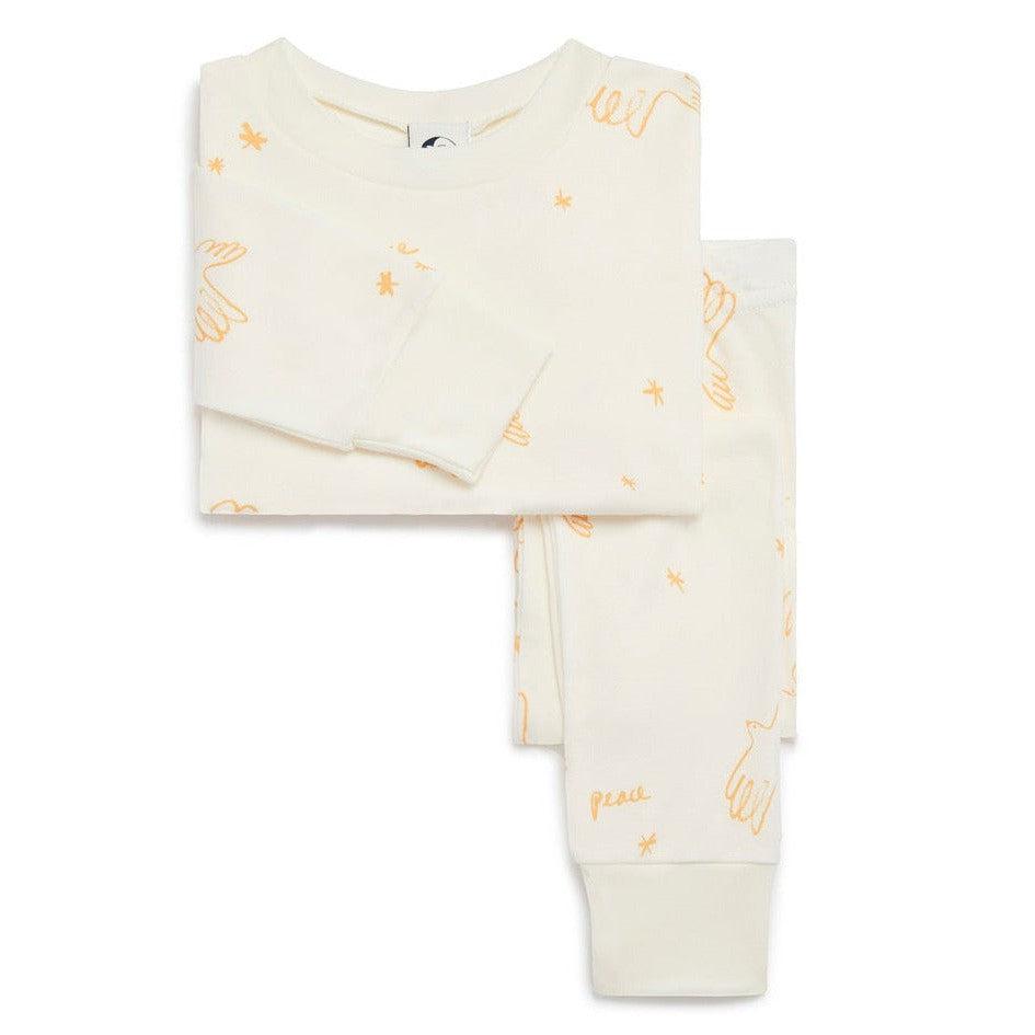 Sleepy Doe x Scout & Co exclusive - Peace Apricot kids classic pyjamas | Scout & Co