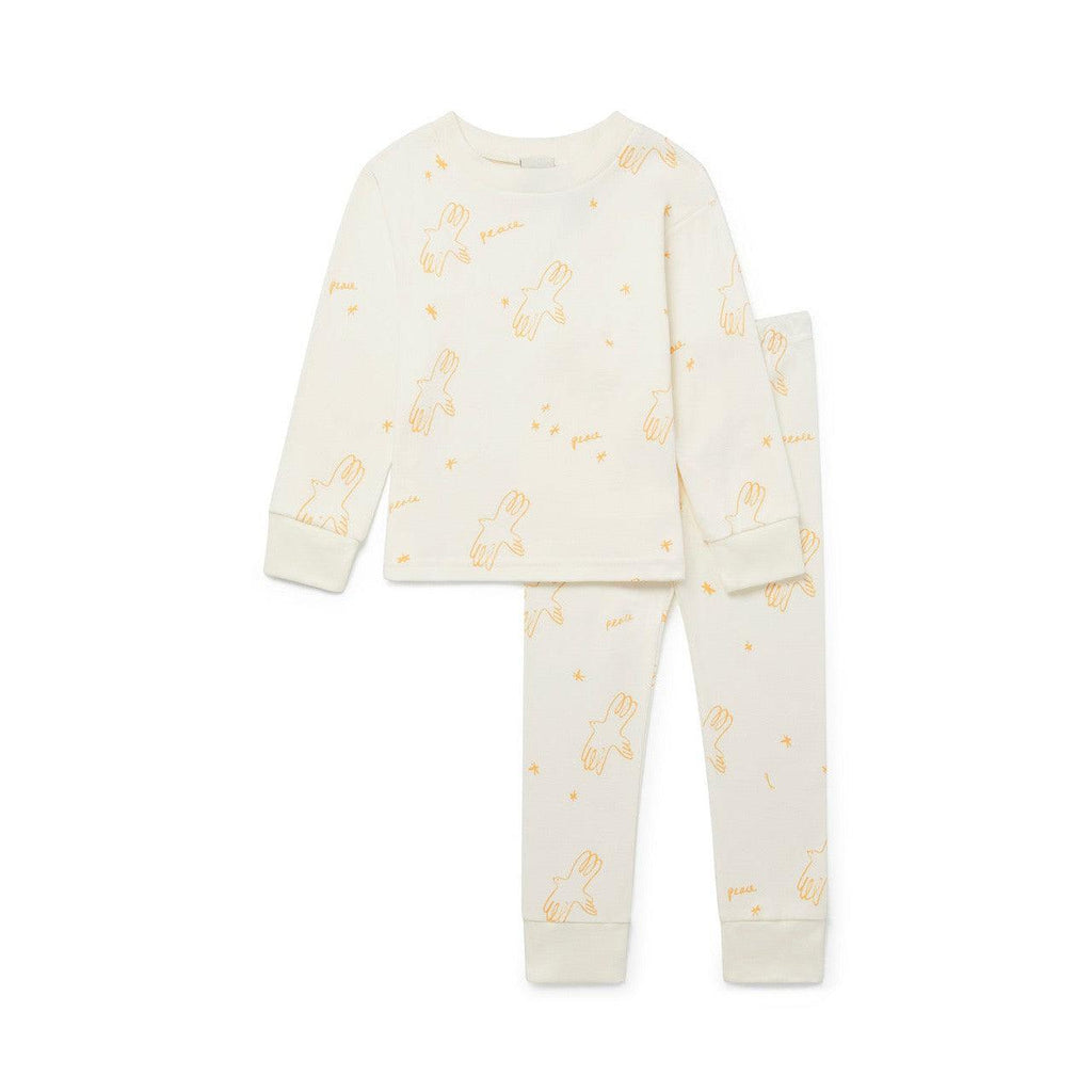 Sleepy Doe x Scout & Co exclusive - Peace Apricot kids classic pyjamas | Scout & Co
