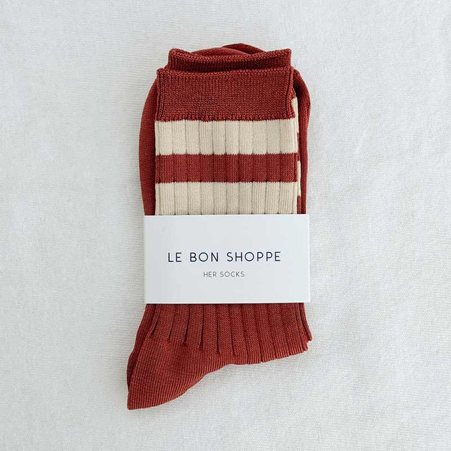 Le Bon Shoppe - Her Varsity socks - Tandoori | Scout & Co