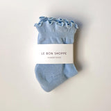 Le Bon Shoppe - Ruffled hugger crew socks - Periwinkle / Red | Scout & Co