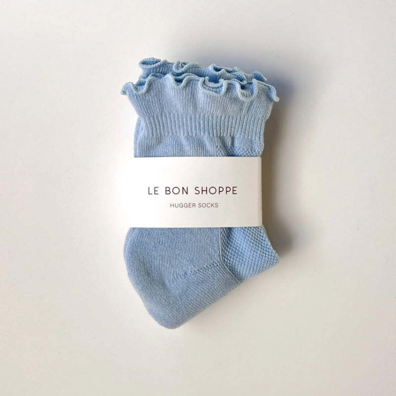 Le Bon Shoppe - Ruffled hugger crew socks - Periwinkle / Red | Scout & Co