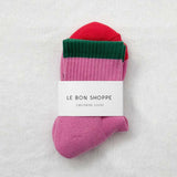 Le Bon Shoppe - Girlfriend socks - Rose Green Colour Block | Scout & Co