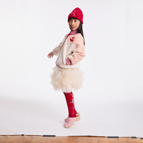 Wynken - Still Life teddy jacket - Rose & ecru | Scout & Co