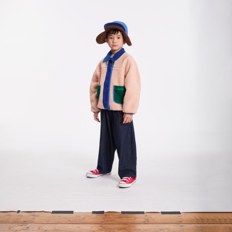 Wynken - Teddy reversible jacket - Blue & Ode to Rose | Scout & Co