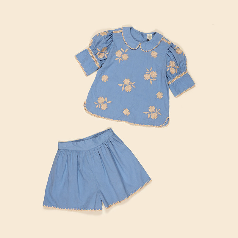 Apolina - Loretta shorts & top set - Cornflower | Scout & Co