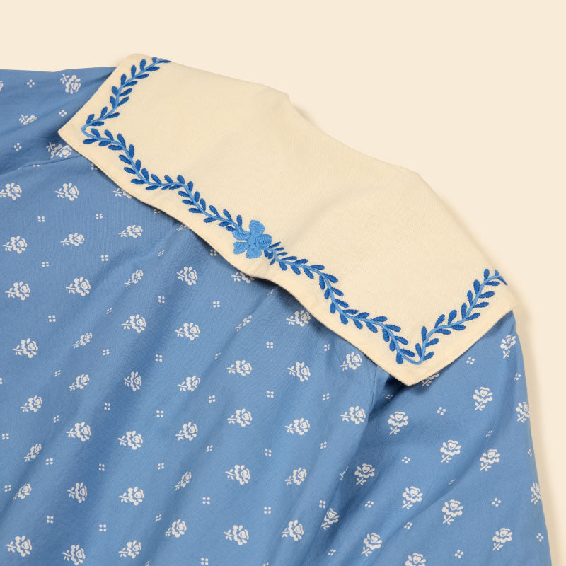 Apolina - Maggie Sailor blouse - Mountain Calico Blue | Scout & Co
