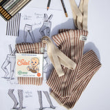 Silly Silas - Special footless tights with braces - Granola & Cream striped | Scout & Co