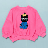 Mini Rodini - Cat chenille sweatshirt - pink | Scout & Co
