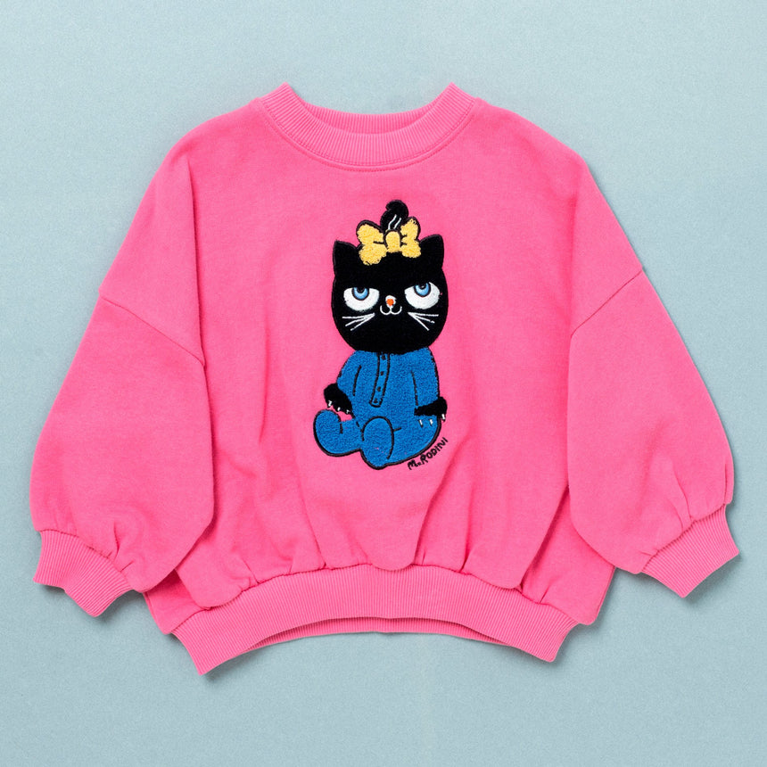 Mini Rodini - Cat chenille sweatshirt - pink | Scout & Co