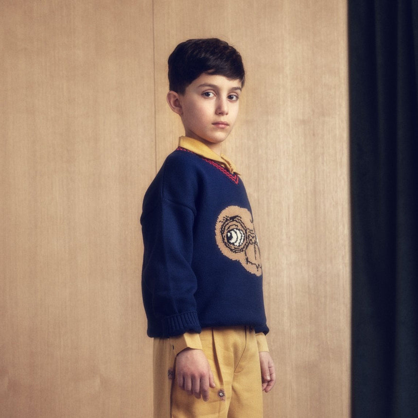 Mini Rodini x E.T. intarsia knit sweater | Scout & Co