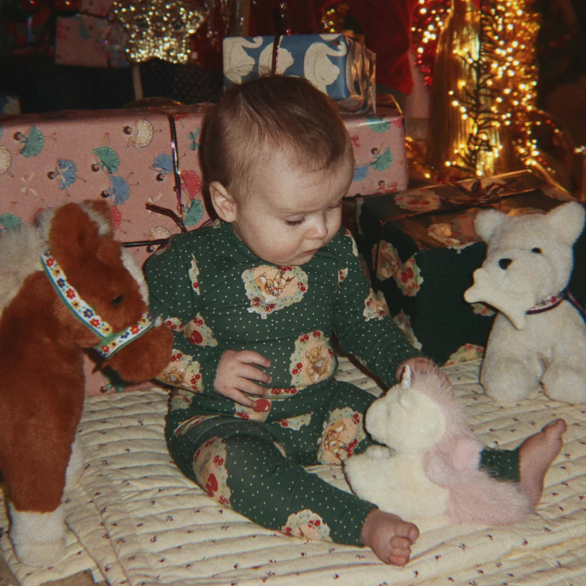 Konges Sløjd - Christmas Pyjamas - Deer Diary Green | Scout & Co