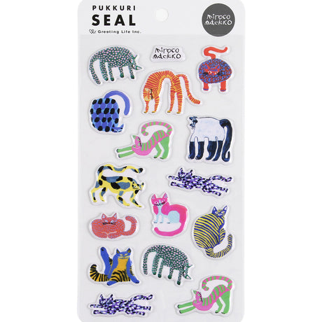 Greeting Life - Puffy stickers - Colorful Cat | Scout & Co