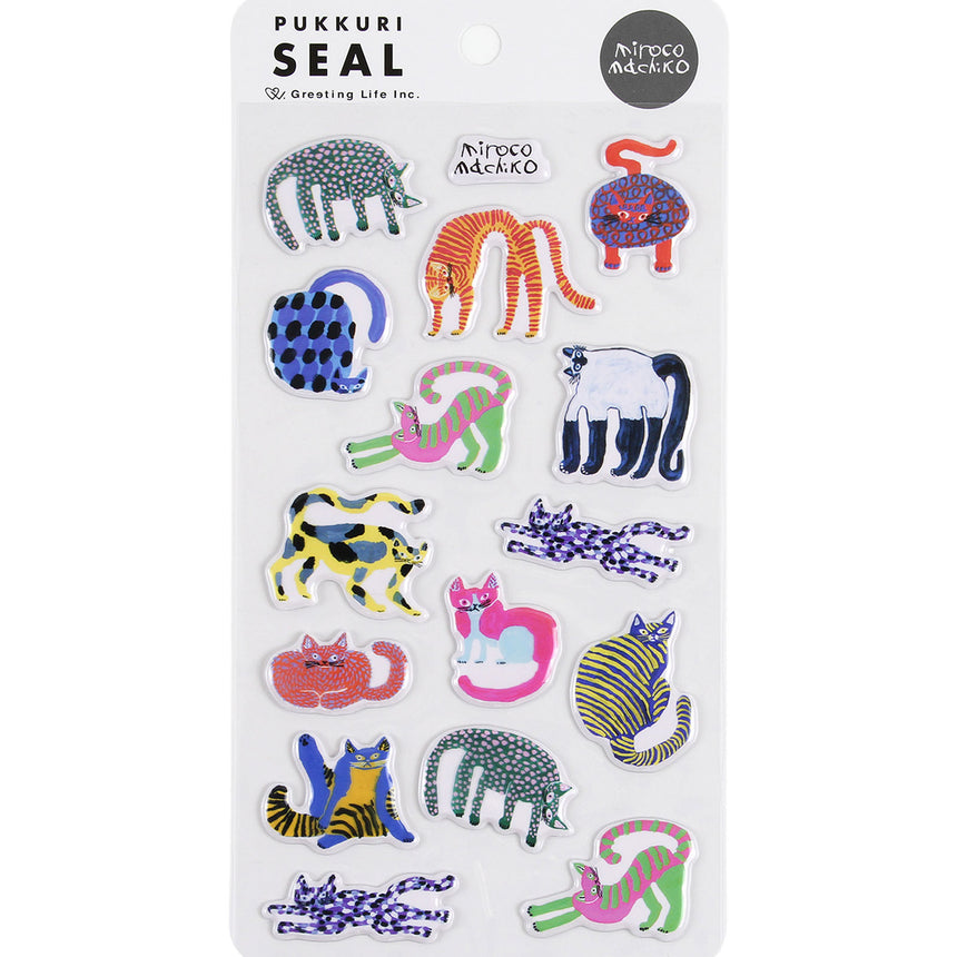Greeting Life - Puffy stickers - Colorful Cat | Scout & Co