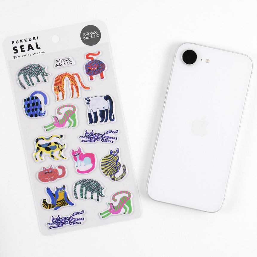 Greeting Life - Puffy stickers - Colorful Cat | Scout & Co