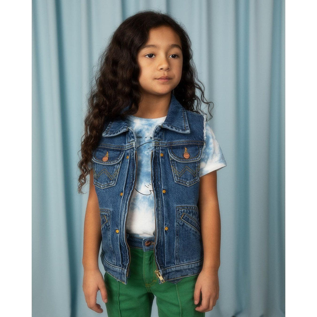 Mini Rodini x Wrangler - Peace Dove denim vest | Scout & Co
