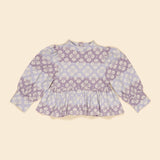 Apolina - Mya peplum jersey top - Icelandic Poppy Jacquard | Scout & Co