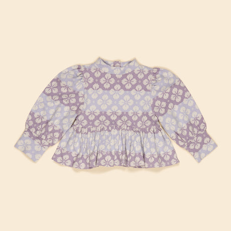 Apolina - Mya peplum jersey top - Icelandic Poppy Jacquard | Scout & Co